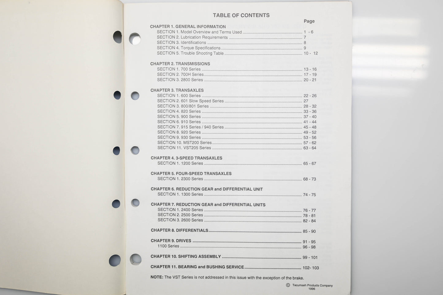 OEM Tecumseh 691218 Motion Drive Systems Mechanic's Handbook