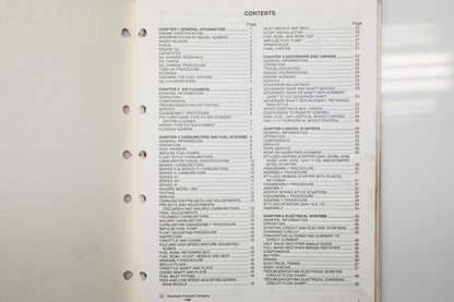 OEM Tecumseh 695244A 4 Cycle Overhead Valve Engine Mechanic's Handbook