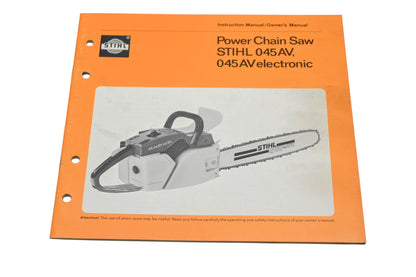 OEM Stihl 0451 115 0121 045AV Electronic Chain Saw Owner's Manual