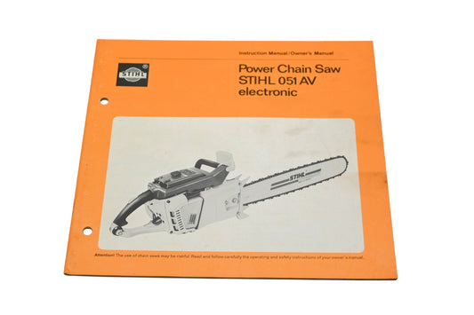OEM Stihl 0451 111 0121 051 AV Chain Saw Owner's Manual