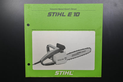 OEM Stihl 0458 104 0121 E 10 Electric Chain Saw Owner's Manual