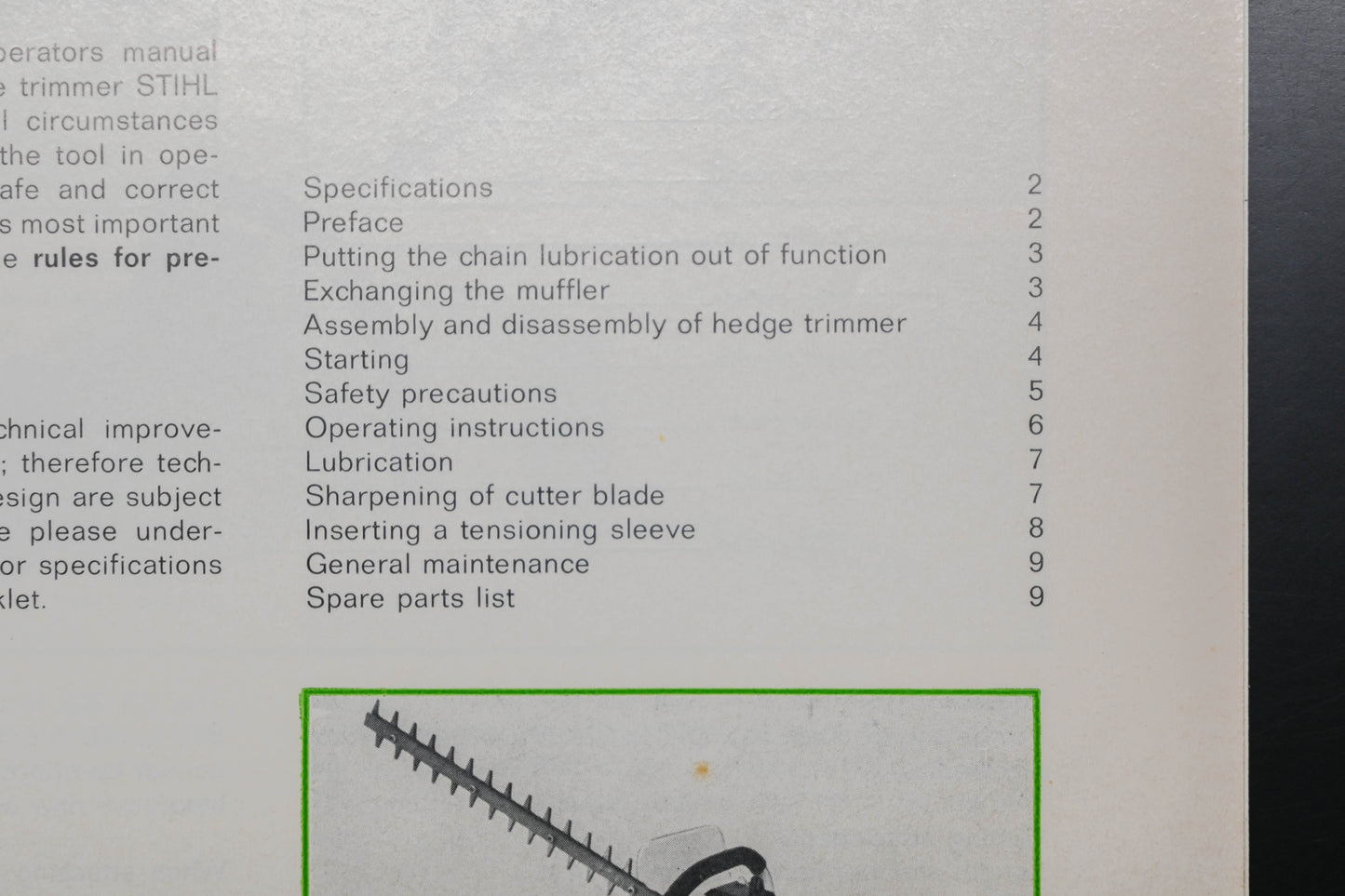 OEM Stihl 0451 327 0121 HS 202 Hedge Trimmer Owner's Manual