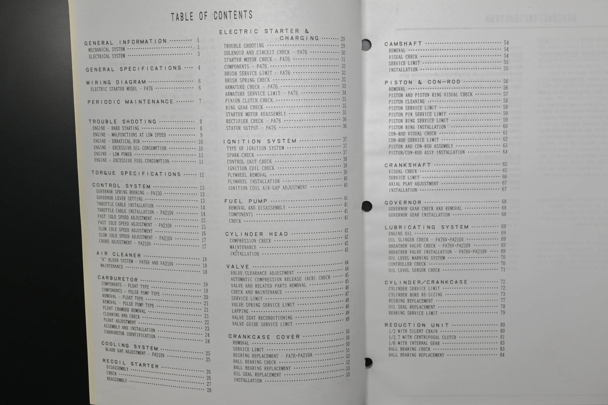 OEM Kawasaki 99924-2016 FA76 FA130 FA210 Engine Shop Manual