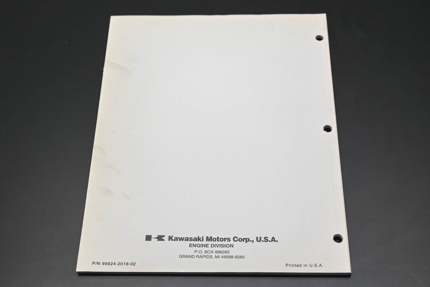 OEM Kawasaki 99924-2018-02 FC290V 400V 401V 420V 540V Engine Shop Manual