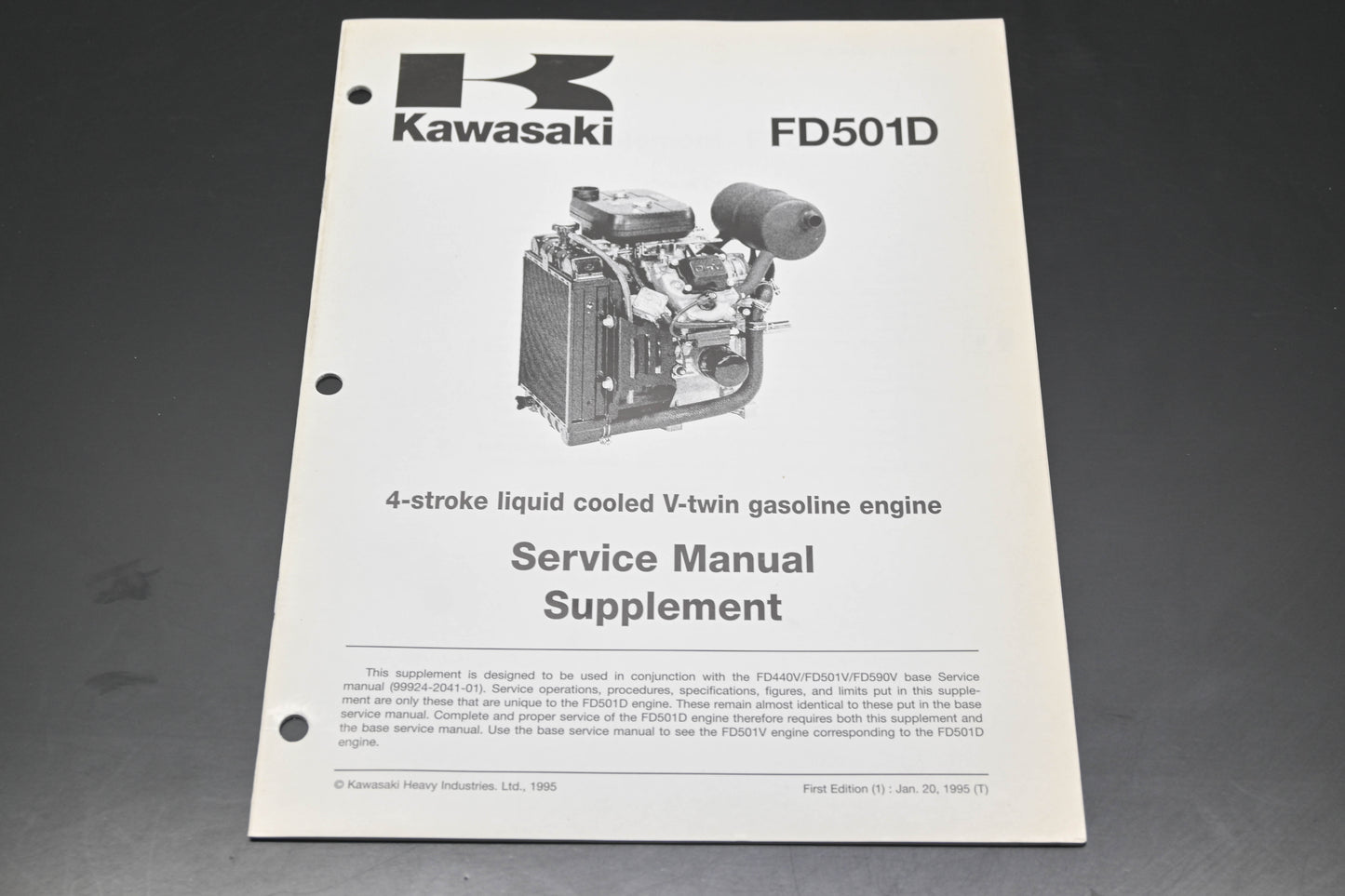 OEM Kawasaki 99924-2043-51 FD501D Service Manual Supplement