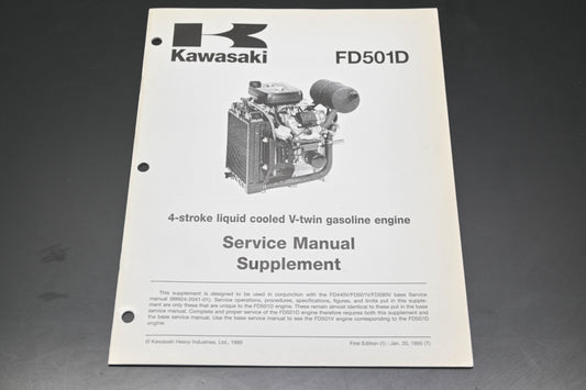 OEM Kawasaki 99924-2043-51 FD501D Service Manual Supplement