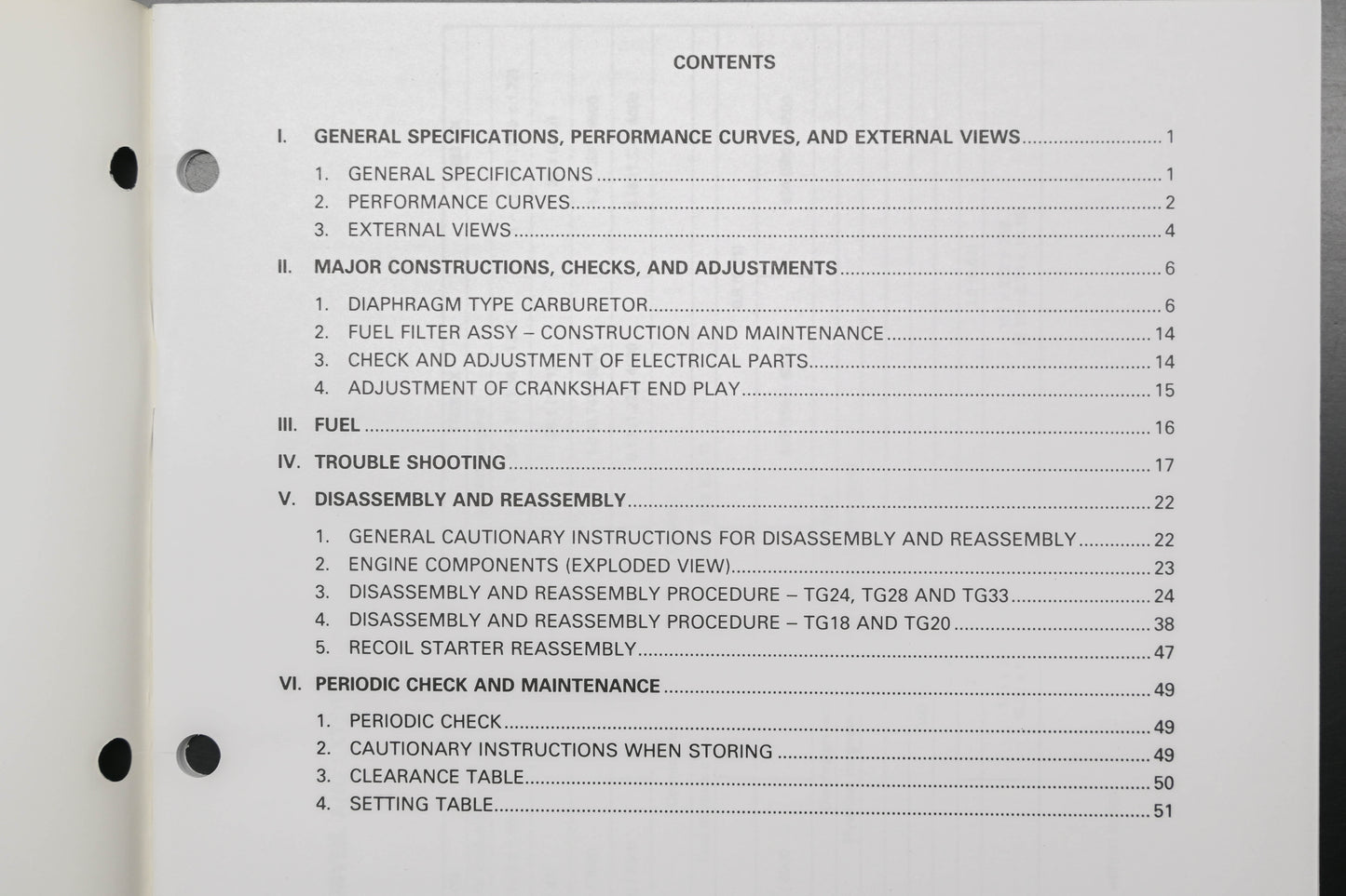OEM Kawasaki 900133-M047A TG18-TG33 Engine Shop Manual