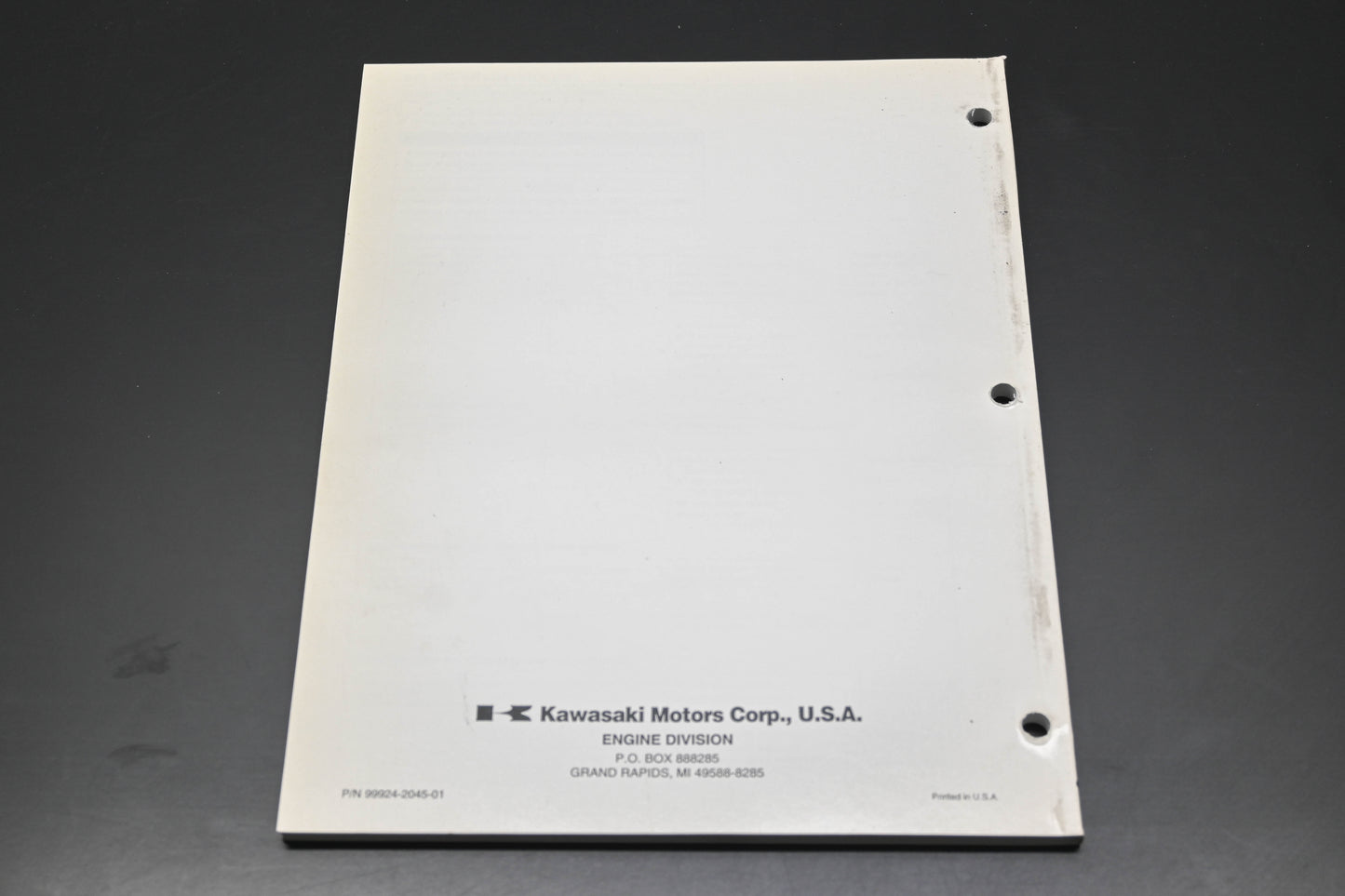 OEM Kawasaki 99924-2045-01 FH500V Engine Shop Manual