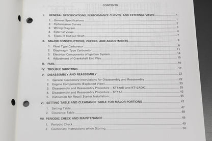 OEM Kawasaki 900133-M046A KT12 Engine Shop Manual