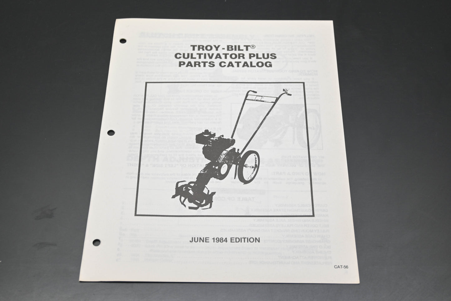 Troy Bilt CAT-56(6/84) Cultivator Plus Parts Catalog