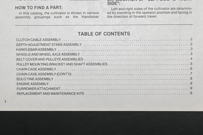 Troy Bilt CAT-56(6/84) Cultivator Plus Parts Catalog