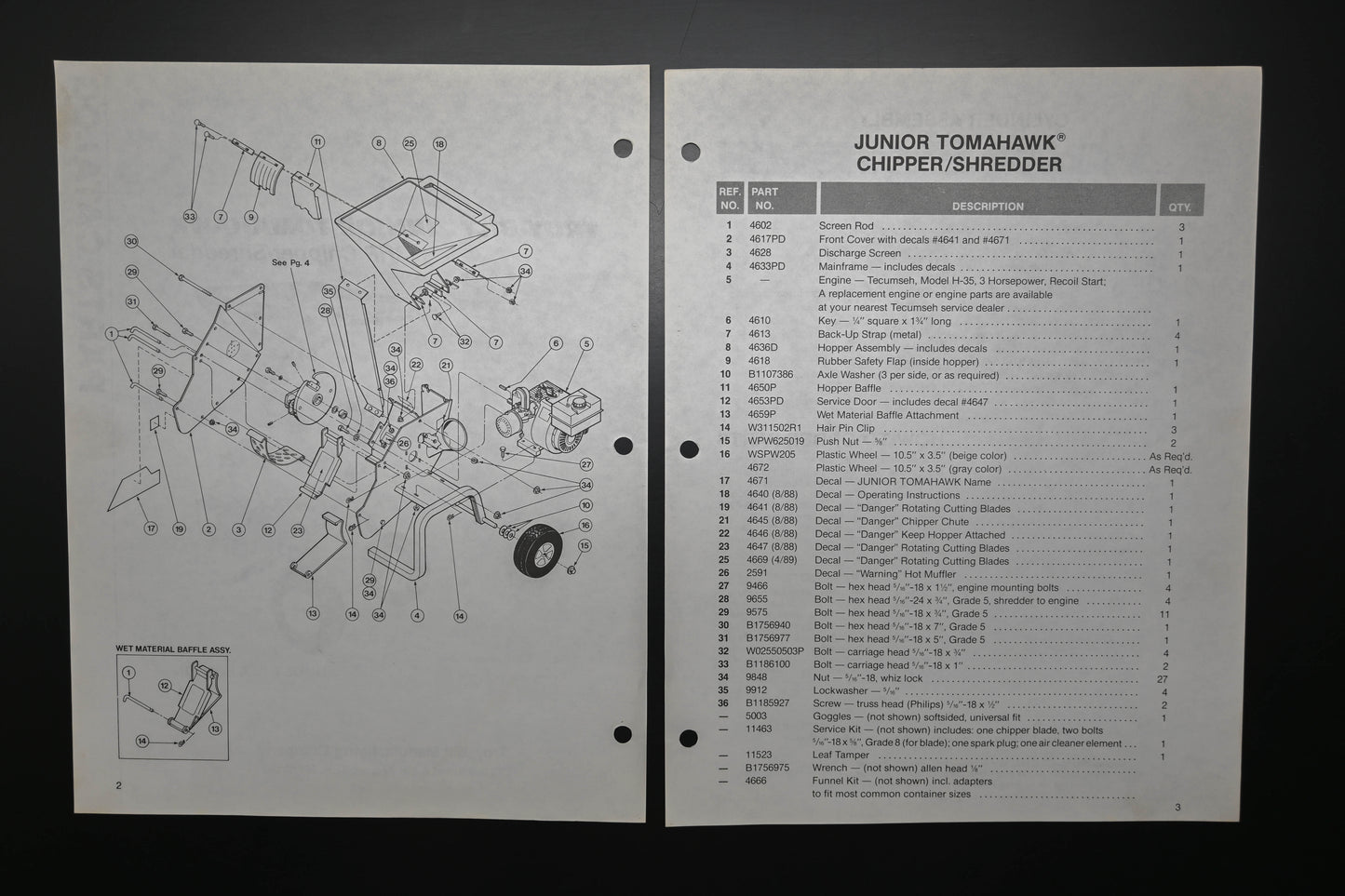 Troy Bilt CT940889 89 Junior Tomahawk Chipper Parts Catalog