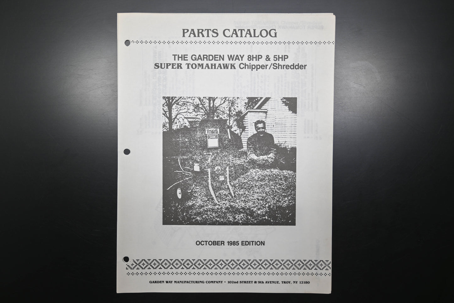 Troy Bilt CT571085 85 Super Tomahawk Shredder Chipper Parts Catalog