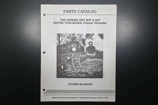 Troy Bilt CT571085 85 Super Tomahawk Shredder Chipper Parts Catalog