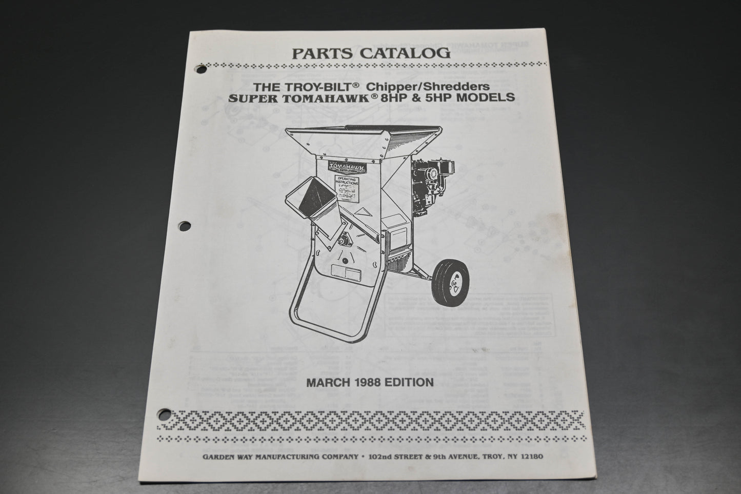 Troy Bilt CT1000388 88 Super Tomahawk Chipper Shredder Parts Catalog