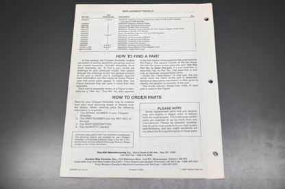 Troy Bilt 1900500 90 Tomahawk Chipper Shredder Parts Catalog