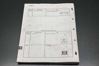 OEM Briggs & Stratton MS-7000-11/90 Twin Cylinder Shop Repair Manual