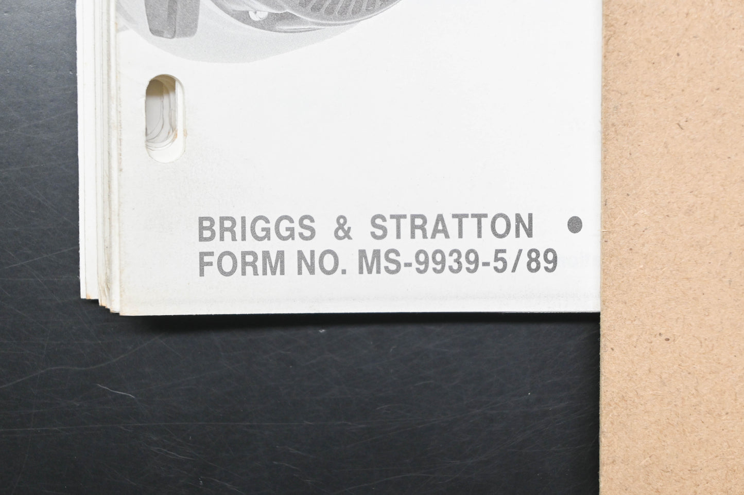 OEM Briggs & Stratton MS-9939-5/89 Single Cylinder OHV Shop Repair Manual