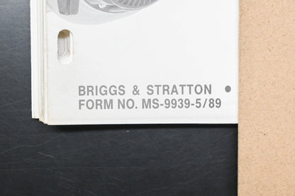 OEM Briggs & Stratton MS-9939-5/89 Single Cylinder OHV Shop Repair Manual