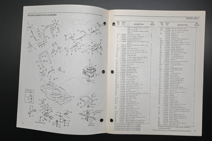 Bolens P-4189-2 21" Mower Eliminator Plus Model 9074 Parts List