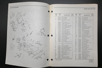 Bolens 4340 22" Mower Models 8653 8657 8557 Parts List