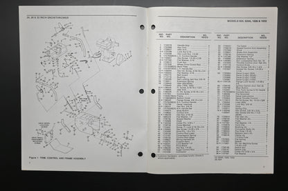 Bolens P-4303-3 89 Snow Thrower Models 824 1026 1032 Parts List