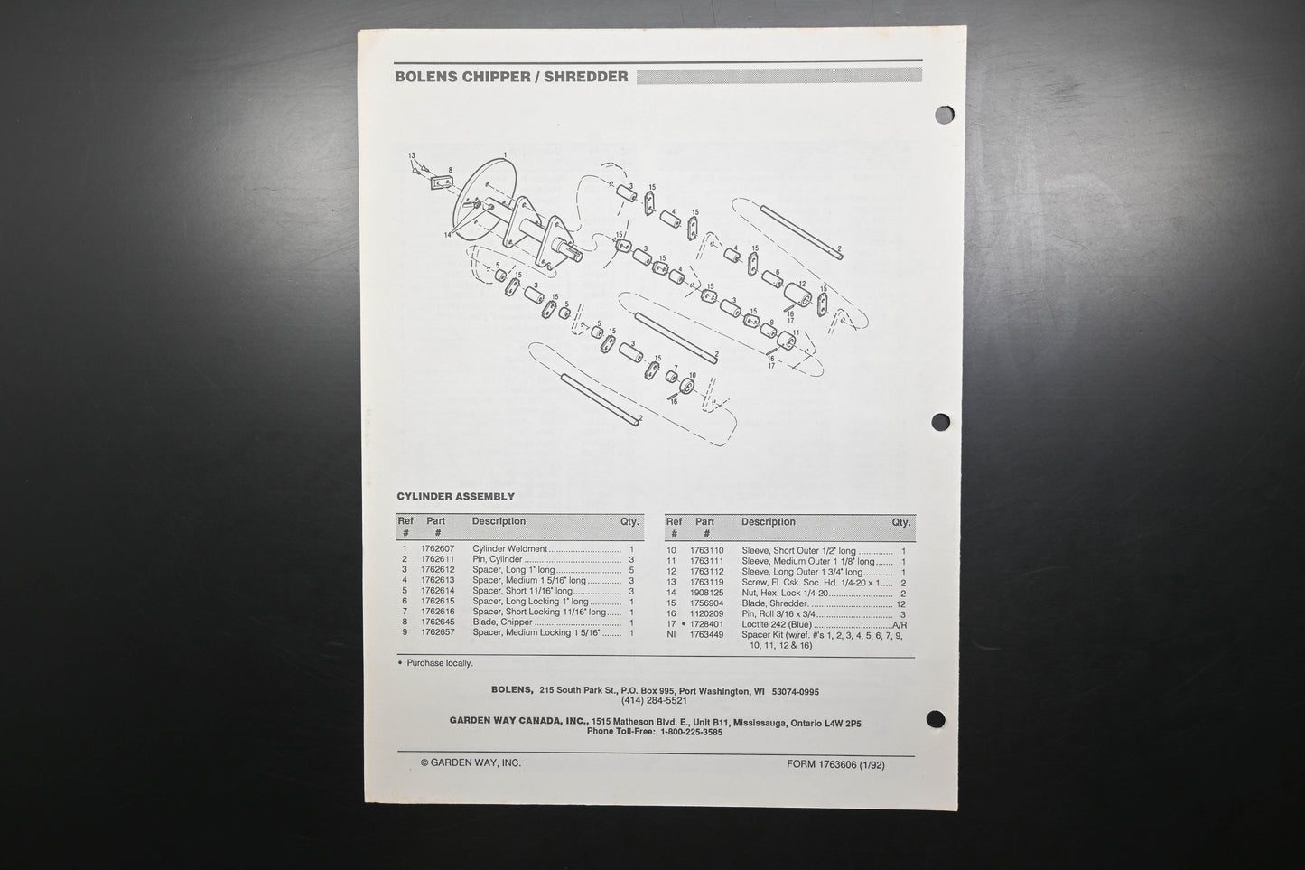 Bolens 1763606, 176-3606 Chippewa Models 47011 47018 Parts Catalog