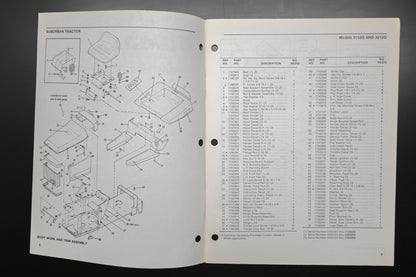 Bolens 4152-2 Suburban Tractor Models 3112G 3212G Parts List