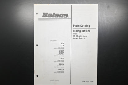 Bolens 176-2323, 1762323 Riding Mower Parts Catalog