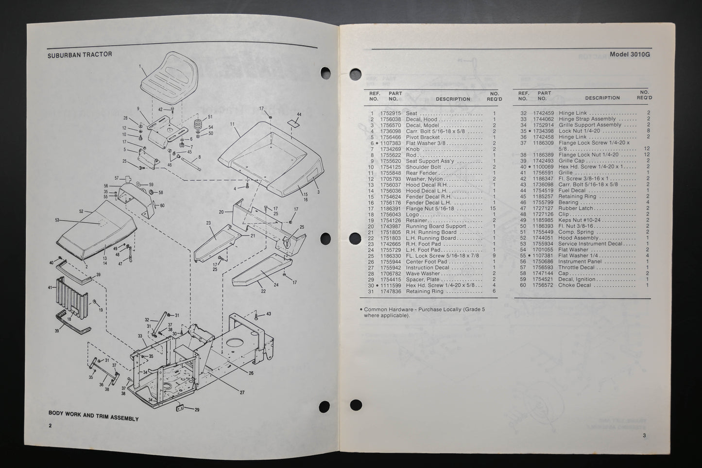 Bolens 4337 89 Suburban Tractor Parts List