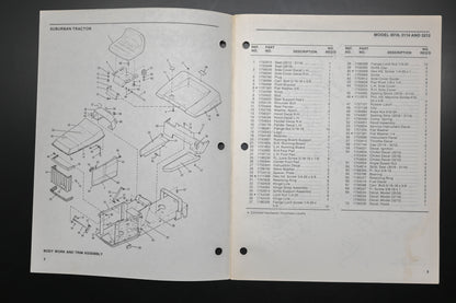Bolens 4320 88 Suburban Tractor 3018H 3114H 3212H Parts List