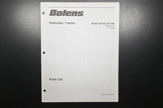 Bolens 176-0447, 1760447 90 Suburban Tractor Model 3214G Parts List