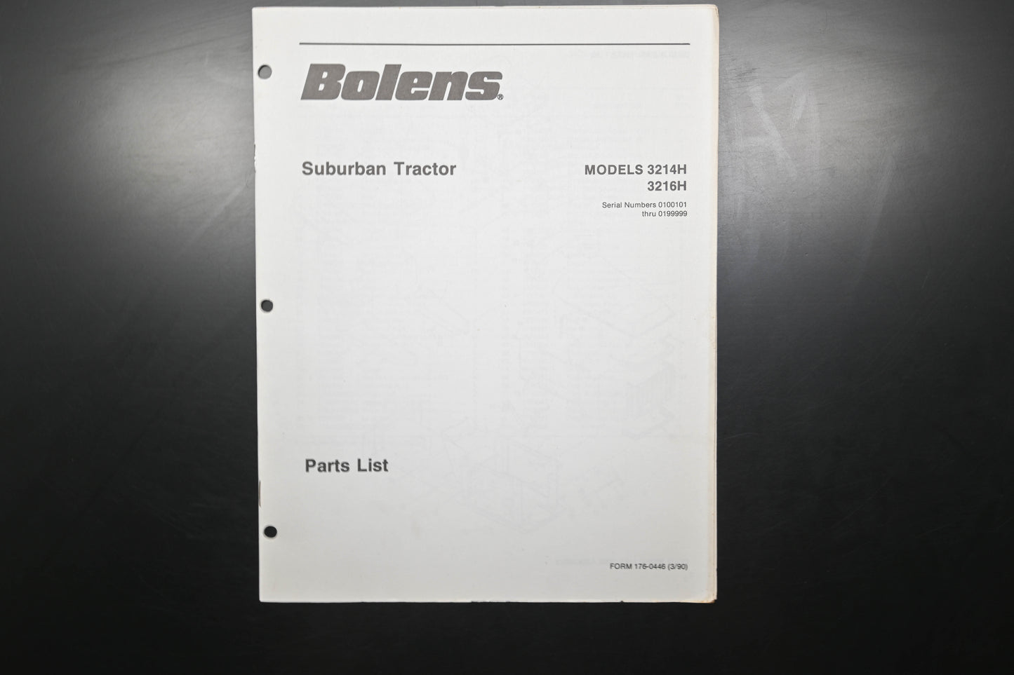 Bolens 176-0446, 1760446 90 Suburban Tractor 3214H 3216H Parts List