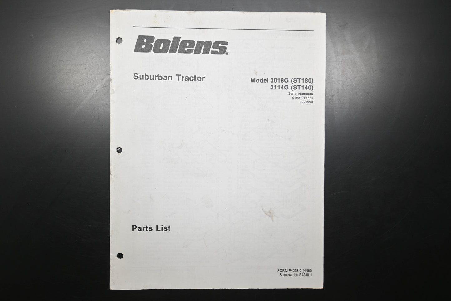 Bolens P4238-2 90 Suburban Tractor 3018G 3114G Parts List