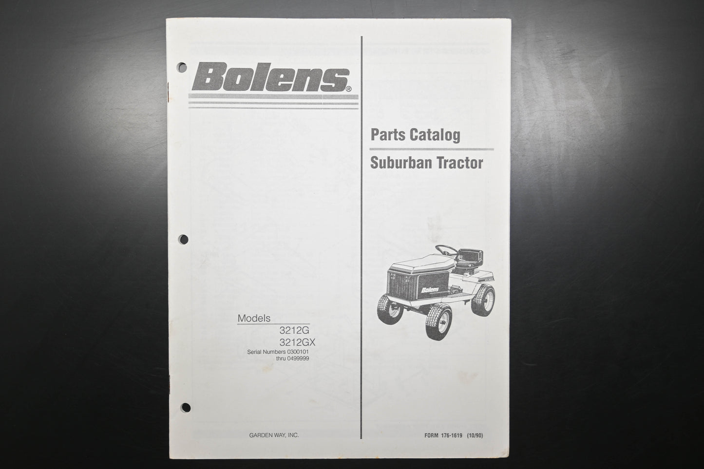 Bolens 176-1619, 1761619 90 Suburban Tractor 3212G 3212GX Parts List