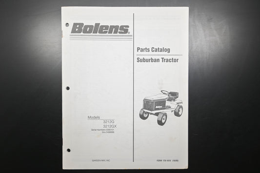 Bolens 176-1619, 1761619 90 Suburban Tractor 3212G 3212GX Parts List