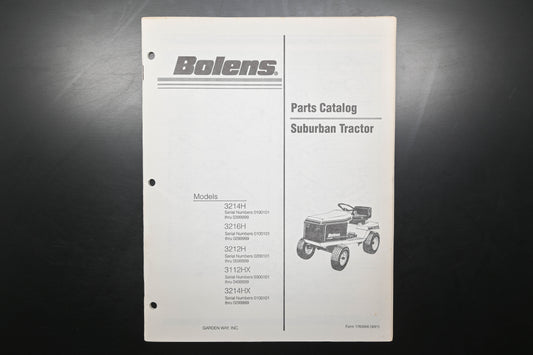 Bolens 1763966, 176-3966 91 Suburban Tractor Parts Catalog