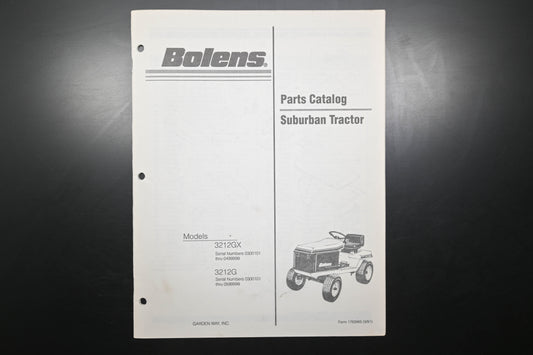 Bolens 1763965, 176-3965 Suburban Tractor Models 3212GX 3212G Parts List