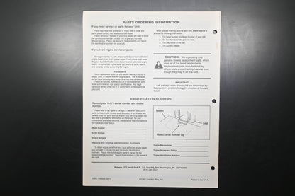 Bolens 1763965, 176-3965 Suburban Tractor Models 3212GX 3212G Parts List