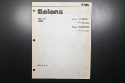 Bolens P553128-3 Tractor Models 1060 1160 Parts List