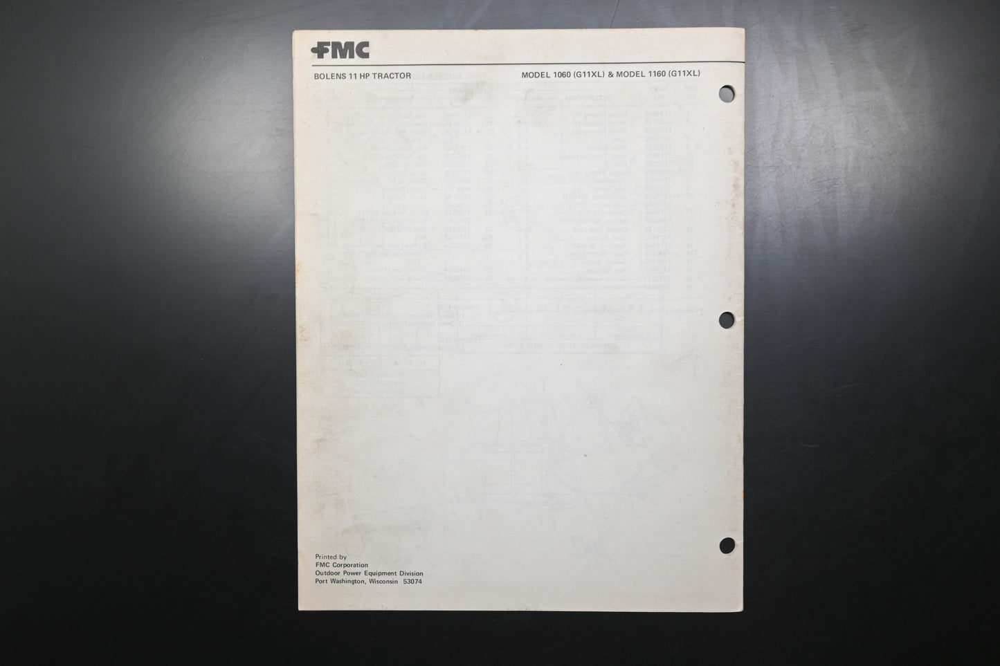 Bolens P553128-3 Tractor Models 1060 1160 Parts List