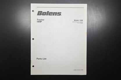 Bolens 176-0313, 1760313 Tractor 14HP Model 1468 Parts List