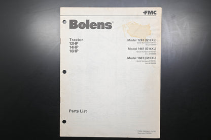 Bolens P553384-1 Tractor Models 1261 1461 1661 Parts List