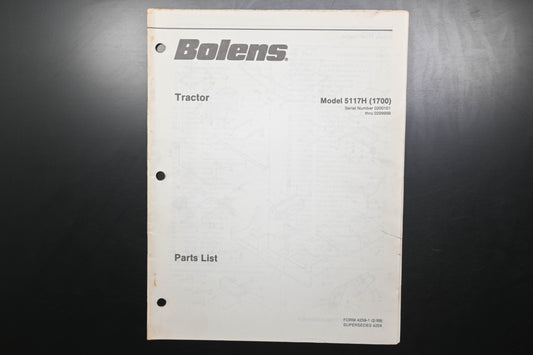 Bolens 4259-1 Tractor Model 5117H Parts List