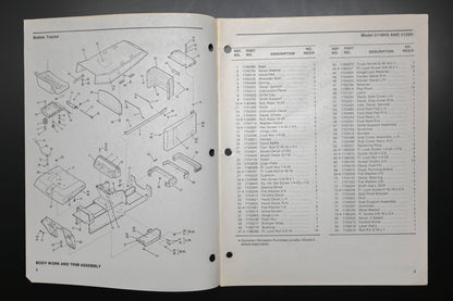Bolens 4260-1 Tractor Models 5120H 5118HS Parts List