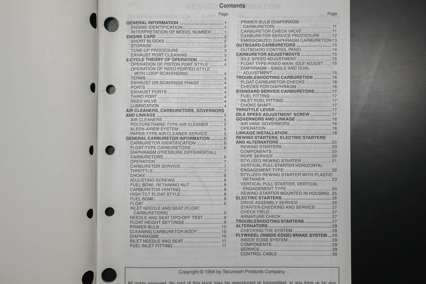OEM Tecumseh 692508 99 2 Cycle Engines Mechanic's Handbook