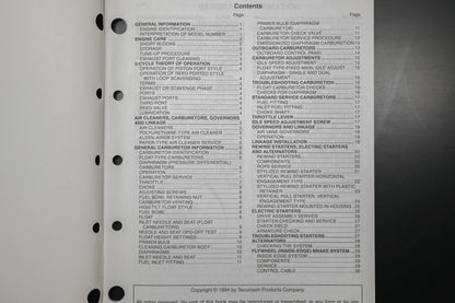 OEM Tecumseh 692508 99 2 Cycle Engines Mechanic's Handbook