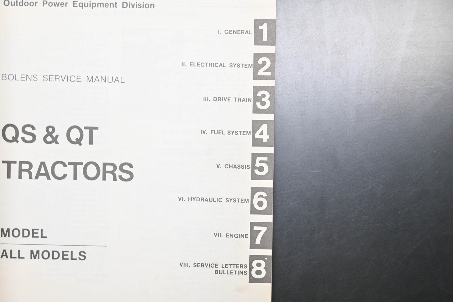 Bolens 552974-1 79 QS QT Tractors Shop Manual