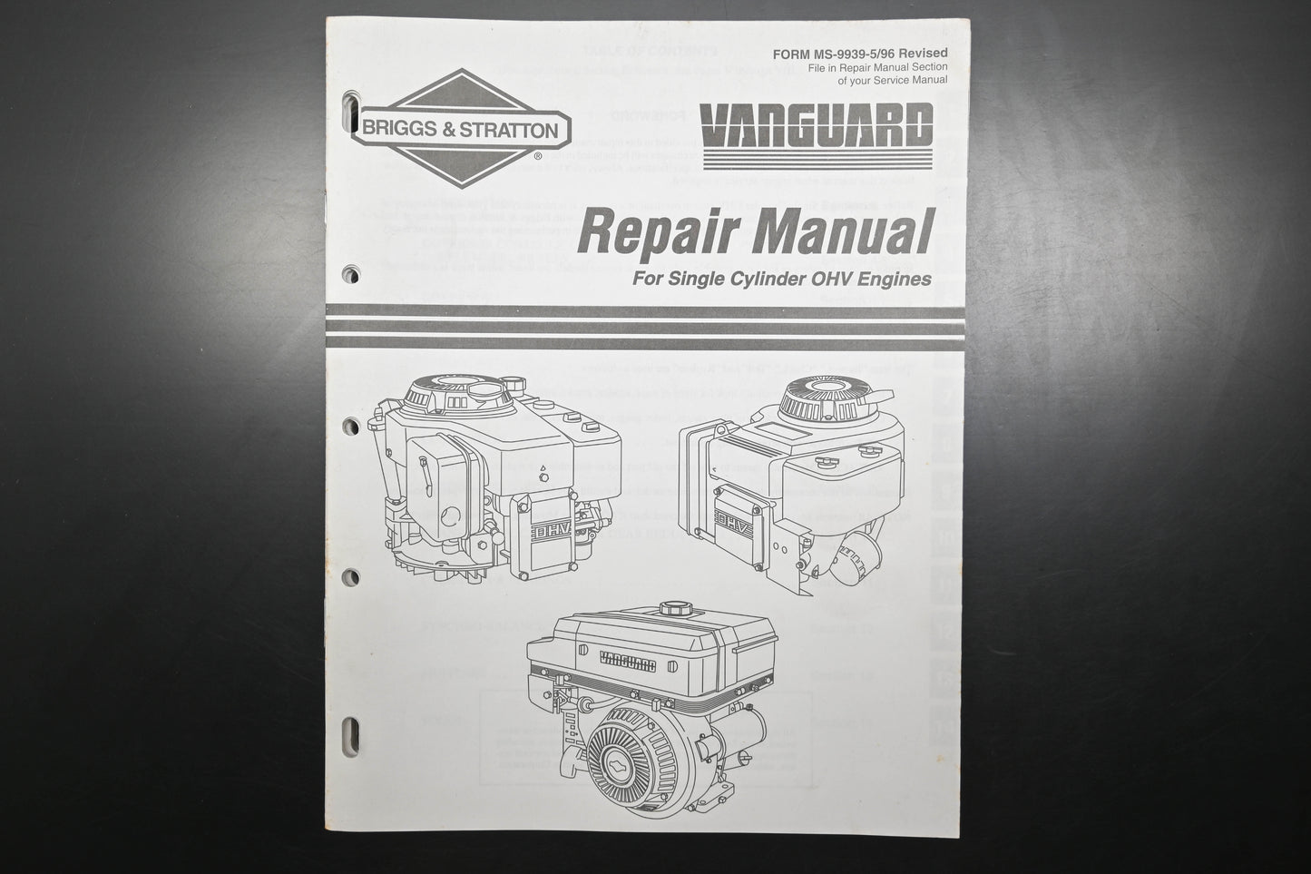 OEM Briggs & Stratton MS-9939-5/96 96 Vanguard OHV Engine Repair Manual