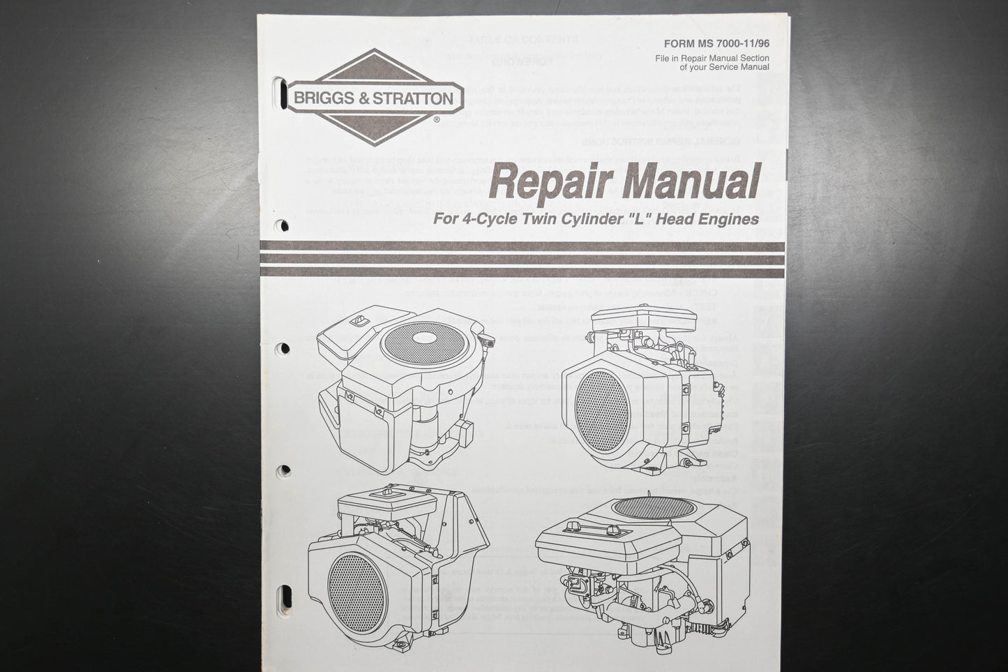 OEM Briggs & Stratton MS-7000-11/96 96 Twin Cylinder Engine Shop Repair Manual